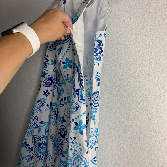 Hanna Andersson Blue Sleeveless Butterflies & Flowers Summer Dress - Picture 7 of 12